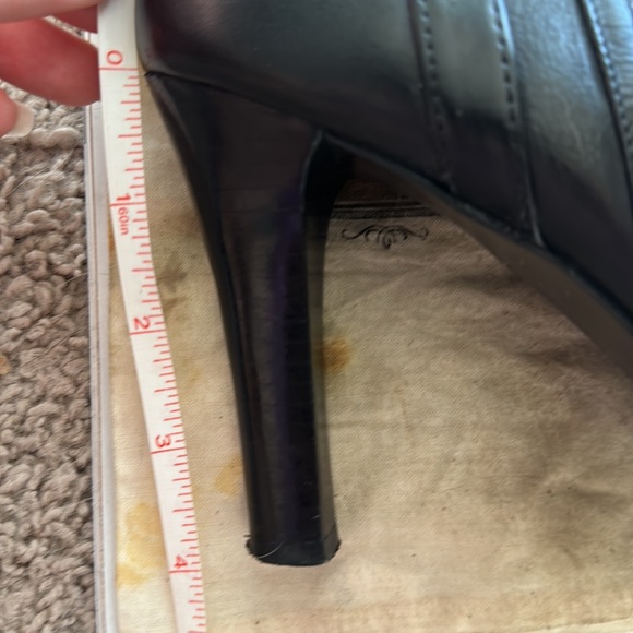 Banana Republic Sophie Black Leather High Heel Booties w/Braided Buckle Strap - Picture 12 of 13